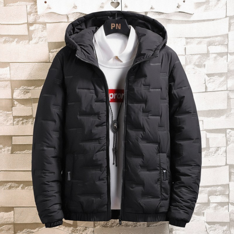 Men's waterproof padded jacket with insulated warmth, breathable design, and weather-resistant fabric for autumn days.