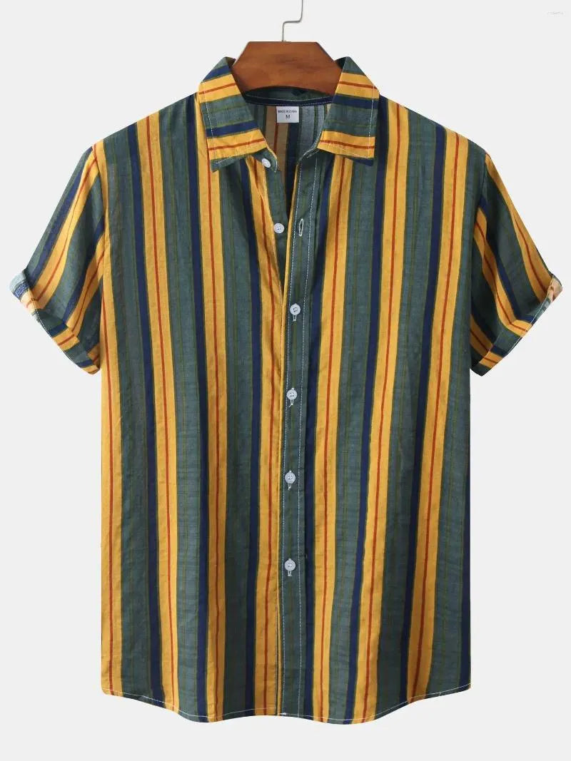 Striped men's vintage summer shirt - Xavius