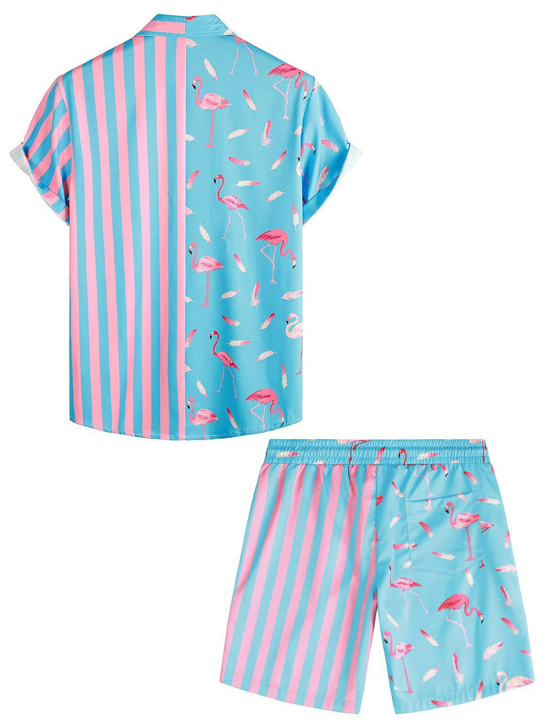 Man wearing a vibrant summer set, perfect for staying cool and stylish during warm summer days