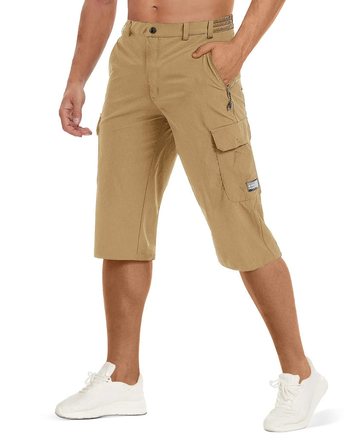 Casual men's cargo shorts with multiple pockets, perfect for summer comfort and outdoor wear.