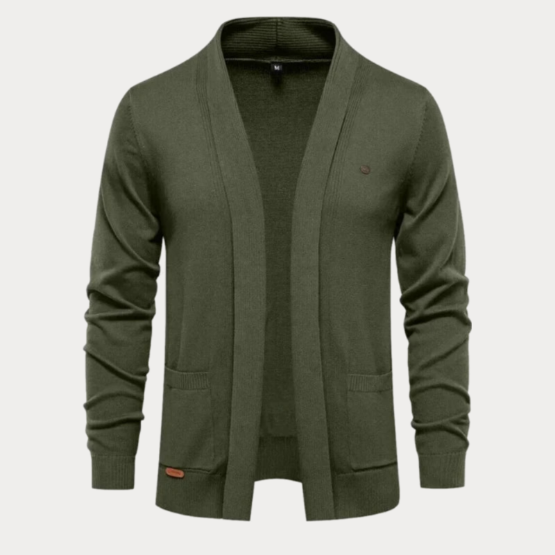 Classic men's cardigan designed for comfort and style, perfect for layering during Autumn days.