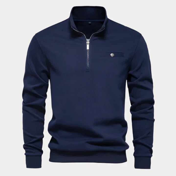  Elegant men's autumn sweater with soft knit fabric and modern fit, perfect for layering on crisp fall days.








