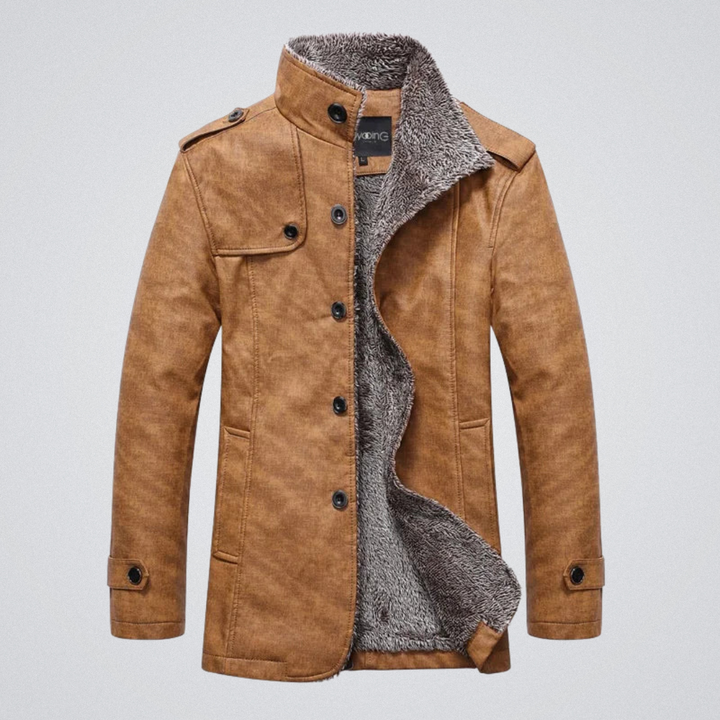 Men’s warm elegant jacket with comfortable fit and timeless style, ideal for Autumn days.








