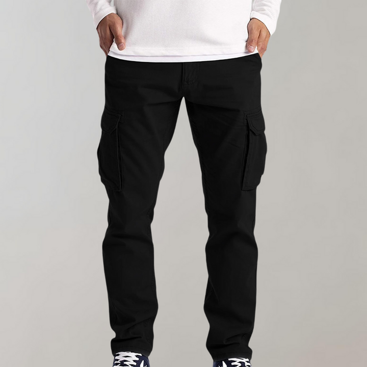 Modern fit cargo pants for men, featuring a stylish slim fit, breathable fabric, and multiple pockets for functionality.