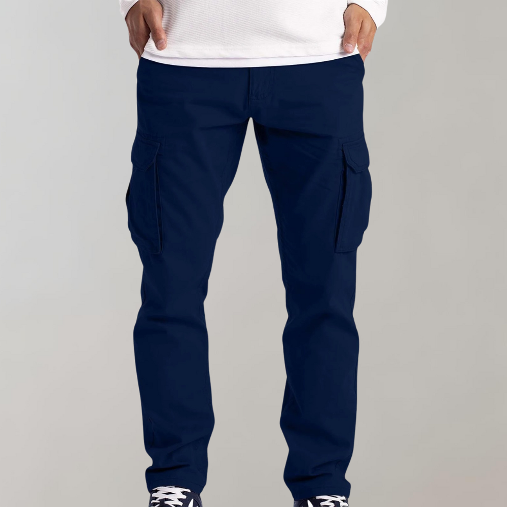 Modern fit cargo pants for men, featuring a stylish slim fit, breathable fabric, and multiple pockets for functionality.