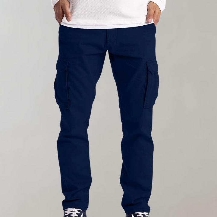 Modern fit cargo pants for men, featuring a stylish slim fit, breathable fabric, and multiple pockets for functionality.