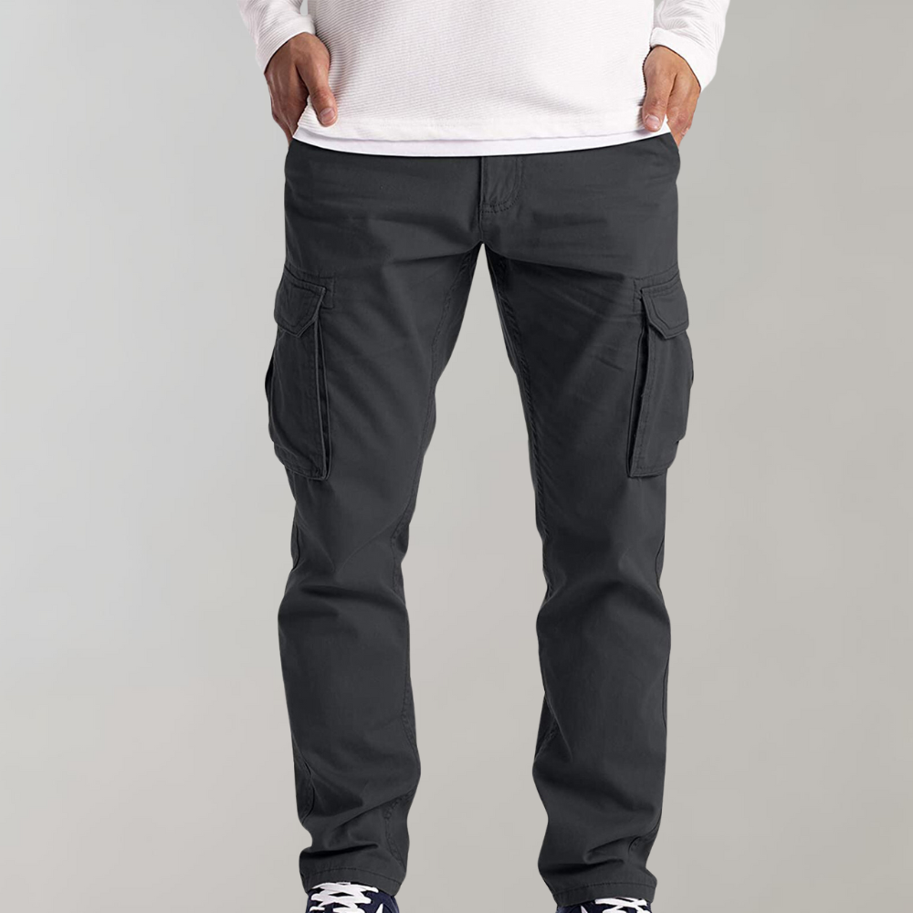 Modern fit cargo pants for men, featuring a stylish slim fit, breathable fabric, and multiple pockets for functionality.
