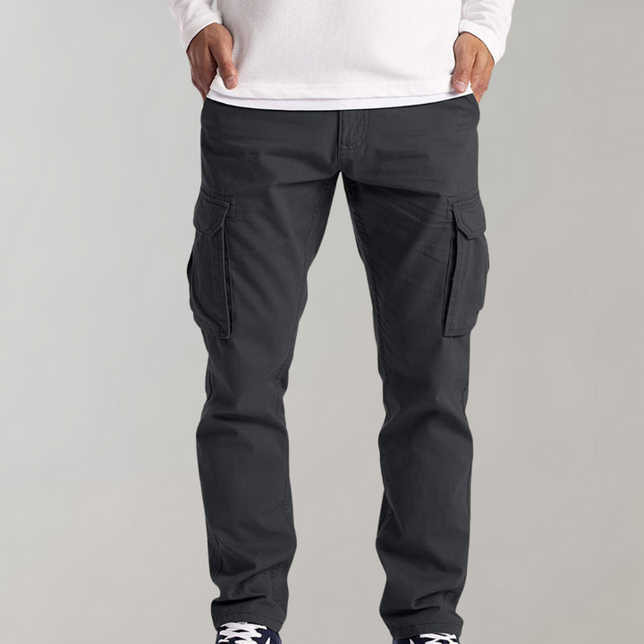 Modern fit cargo pants for men, featuring a stylish slim fit, breathable fabric, and multiple pockets for functionality.