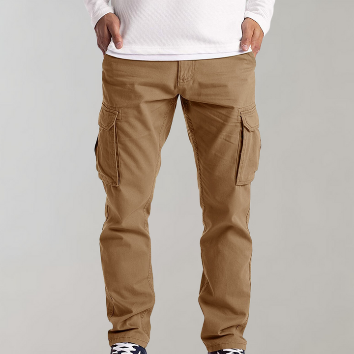 Modern fit cargo pants for men, featuring a stylish slim fit, breathable fabric, and multiple pockets for functionality.