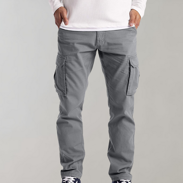 Modern fit cargo pants for men, featuring a stylish slim fit, breathable fabric, and multiple pockets for functionality.