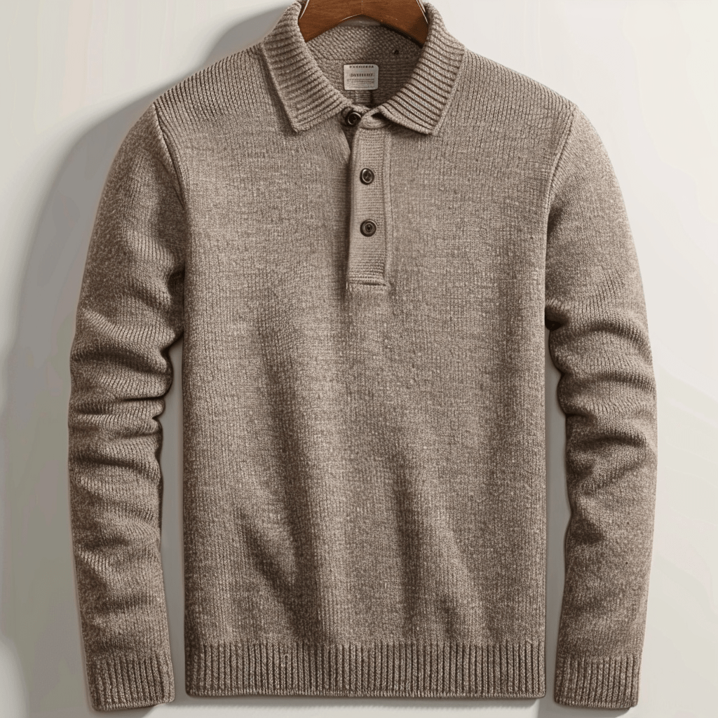 Modern warm sweater for men with soft thermal fabric and slim fit, perfect for stylish autumn days.








