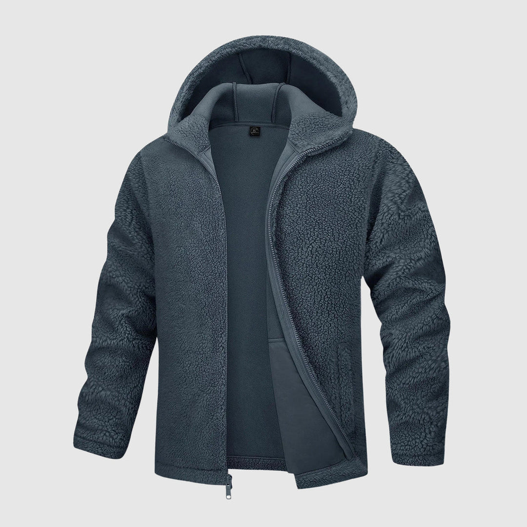 Stylish plush men's warm hoodie with soft lining, relaxed fit, and trendy design for autumn comfort.








