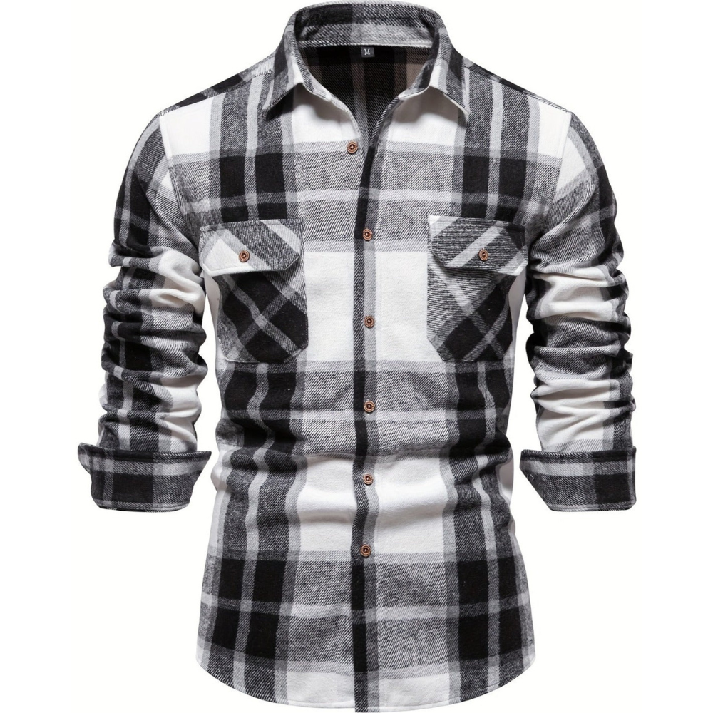 Trendy plaid summer shirt for men with breathable, lightweight fabric and stylish relaxed fit.









