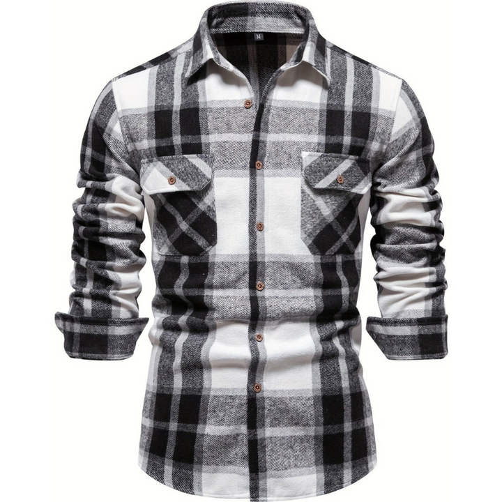 Trendy plaid summer shirt for men with breathable, lightweight fabric and stylish relaxed fit.








