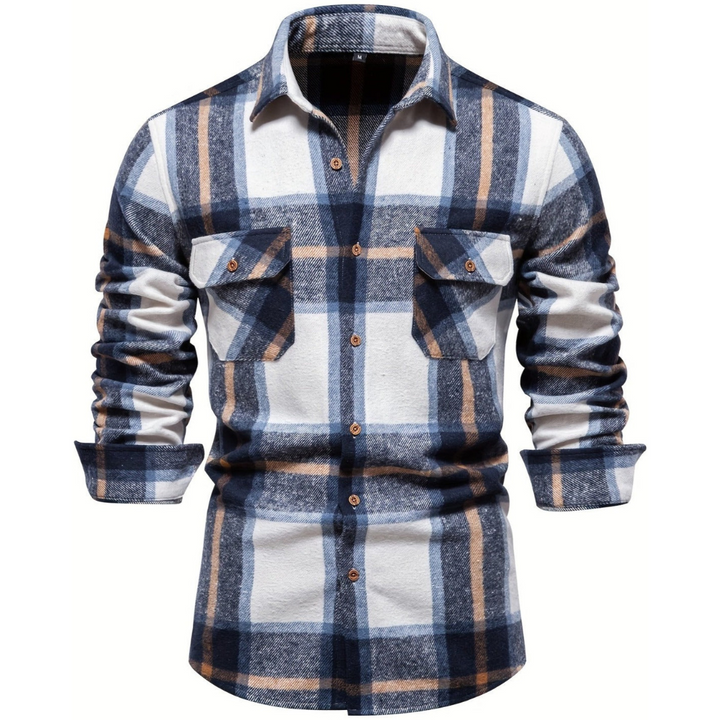 Trendy plaid summer shirt for men with breathable, lightweight fabric and stylish relaxed fit.








