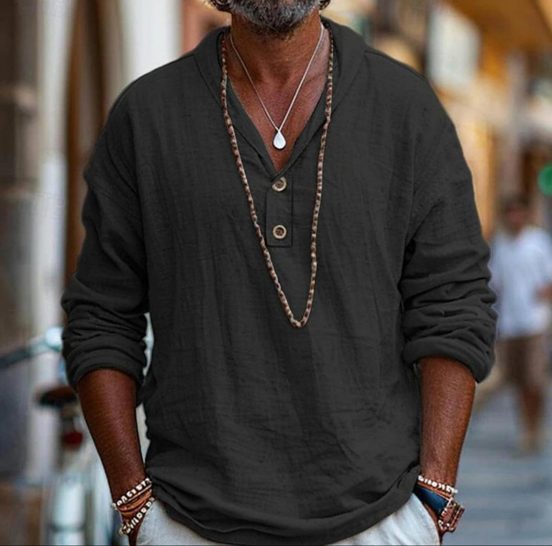  Casual linen summer shirt for men, designed for breathable comfort and effortless style.








