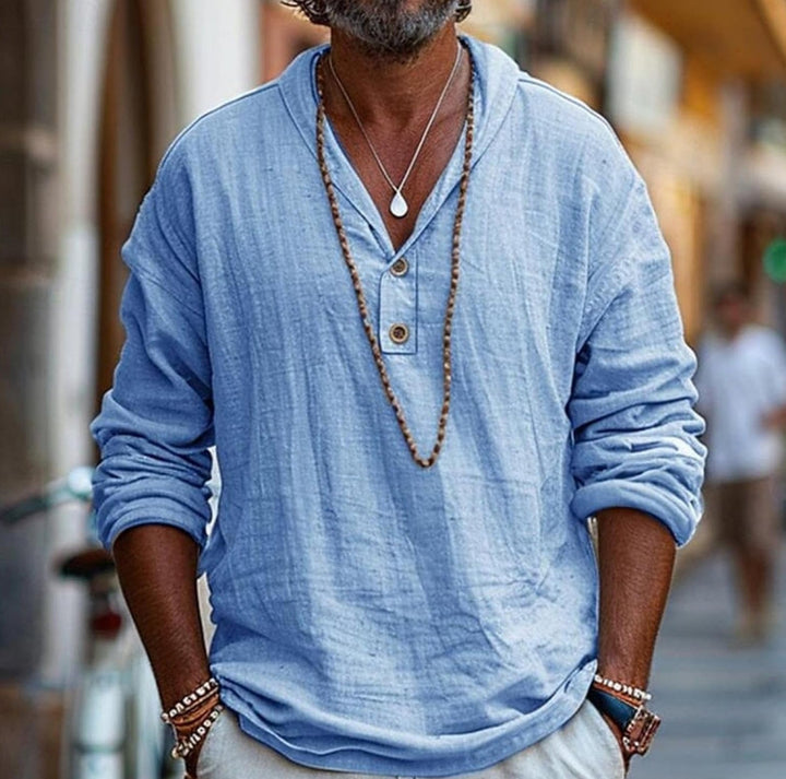  Casual linen summer shirt for men, designed for breathable comfort and effortless style.








