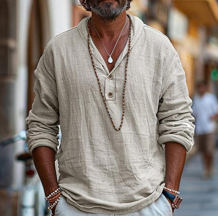  Casual linen summer shirt for men, designed for breathable comfort and effortless style.








