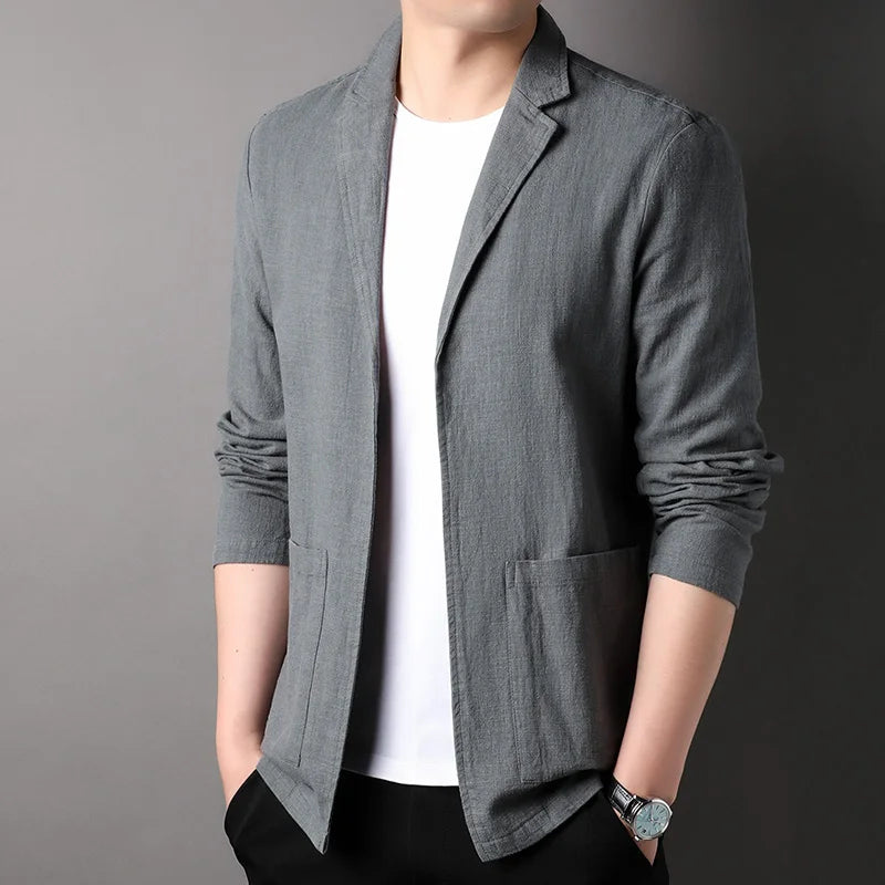 Classic men's blazer jacket ideal for Autumn, offering a tailored fit, comfort, and versatile style for casual and formal looks.