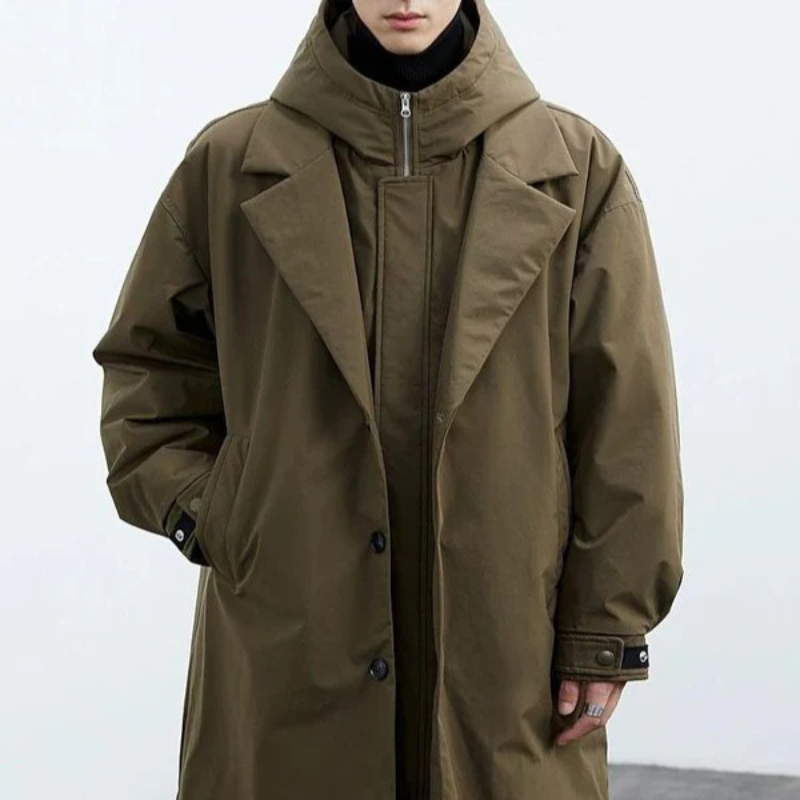 Men's classic long coat, designed for elegance, warmth, and versatile  wear.
