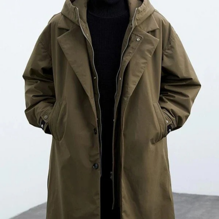 Men's classic long coat, designed for elegance, warmth, and versatile  wear.
