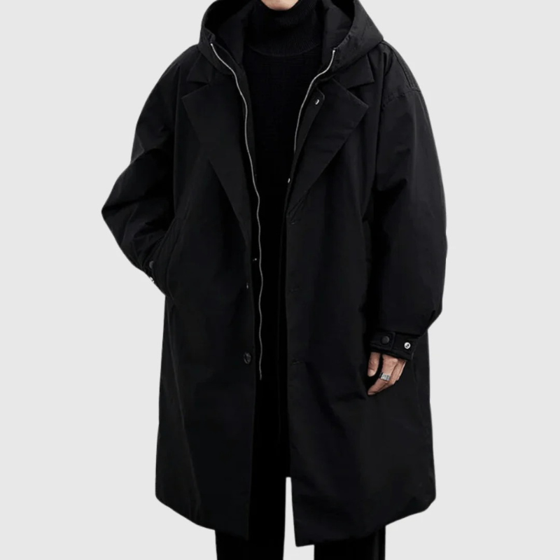 Men's classic long coat, designed for elegance, warmth, and versatile  wear.
