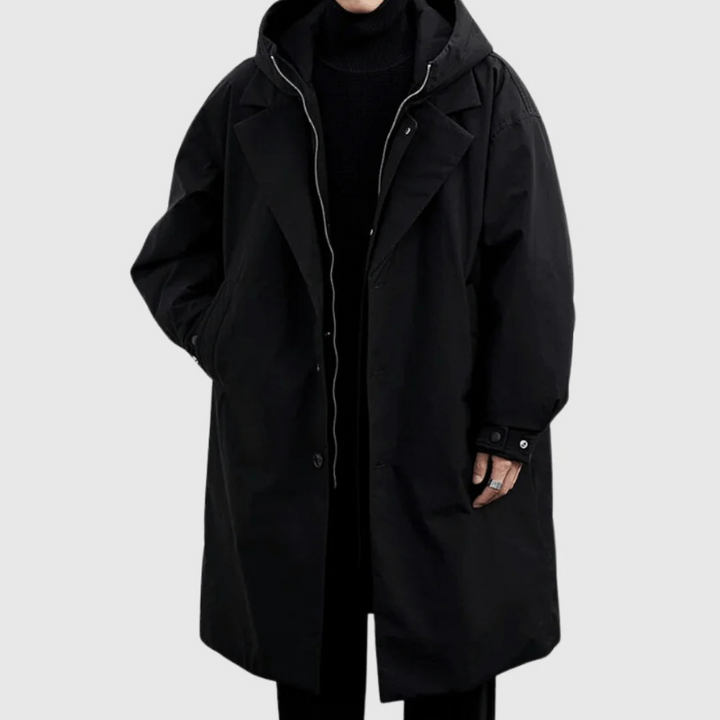 Men's classic long coat, designed for elegance, warmth, and versatile  wear.
