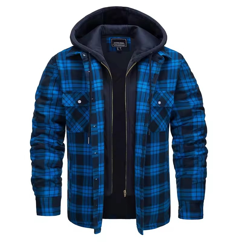 Classic plaid hooded jacket for autumn with a soft, breathable fabric and timeless design