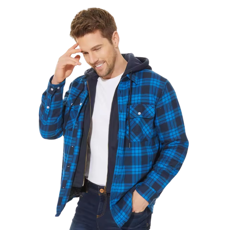 Classic plaid hooded jacket for autumn with a soft, breathable fabric and timeless design