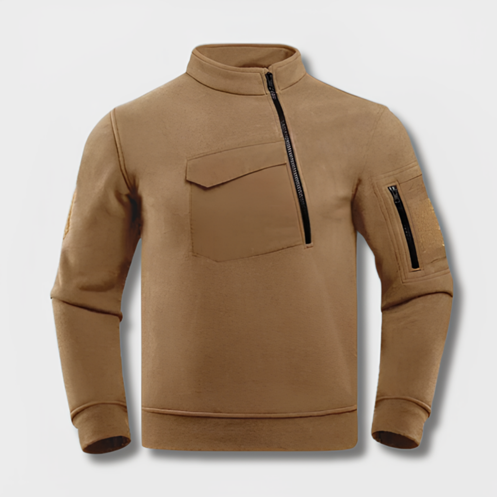  Classic tactical fleece jacket for autumn with warm insulation, utility pockets, and a sleek, rugged design.