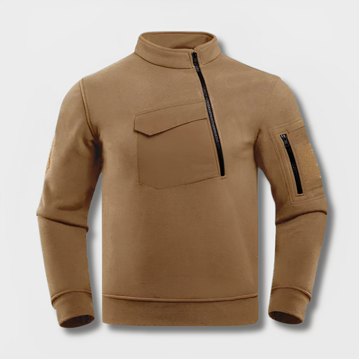  Classic tactical fleece jacket for autumn with warm insulation, utility pockets, and a sleek, rugged design.