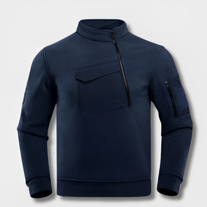  Classic tactical fleece jacket for autumn with warm insulation, utility pockets, and a sleek, rugged design.