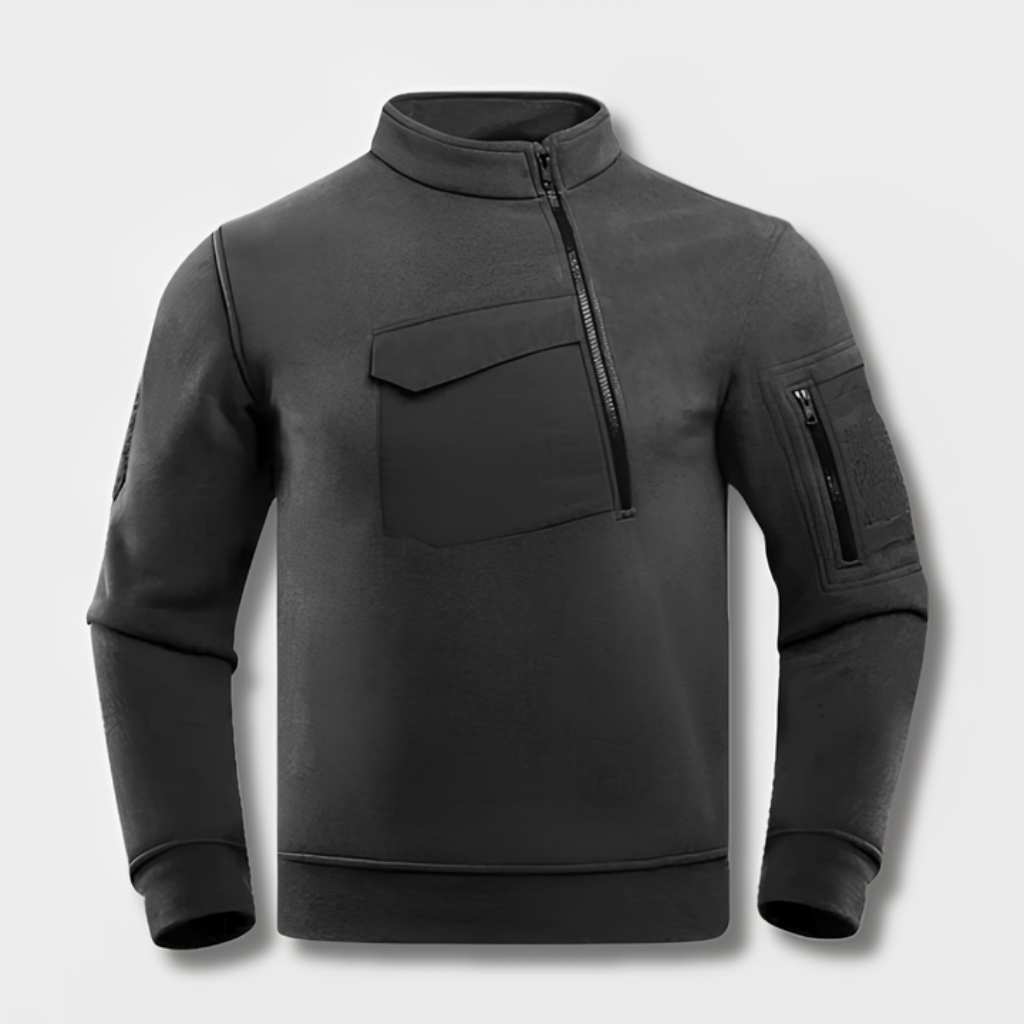  Classic tactical fleece jacket for autumn with warm insulation, utility pockets, and a sleek, rugged design.