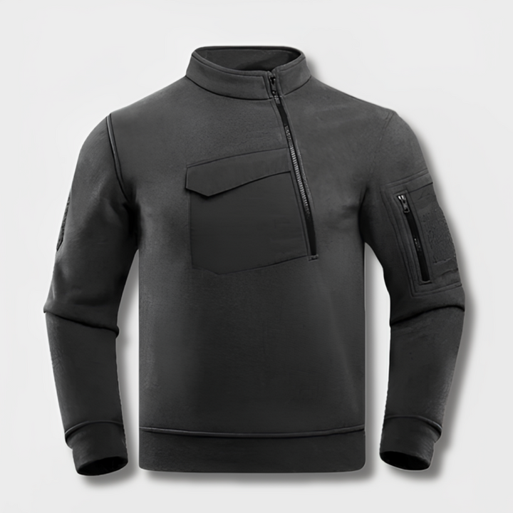  Classic tactical fleece jacket for autumn with warm insulation, utility pockets, and a sleek, rugged design.