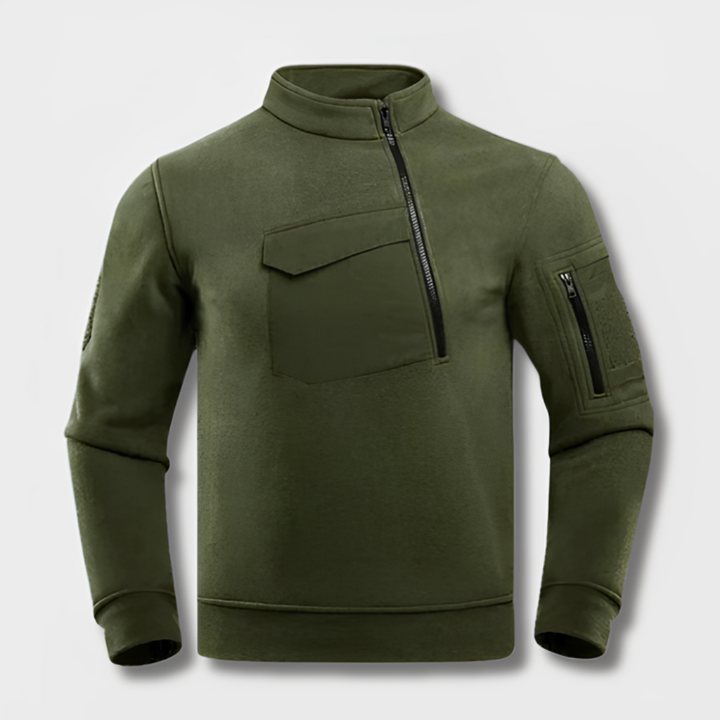  Classic tactical fleece jacket for autumn with warm insulation, utility pockets, and a sleek, rugged design.