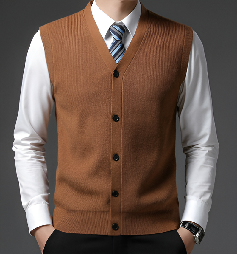 Classic warm vest for autumn, lightweight and breathable, ideal for layering during cool days.
