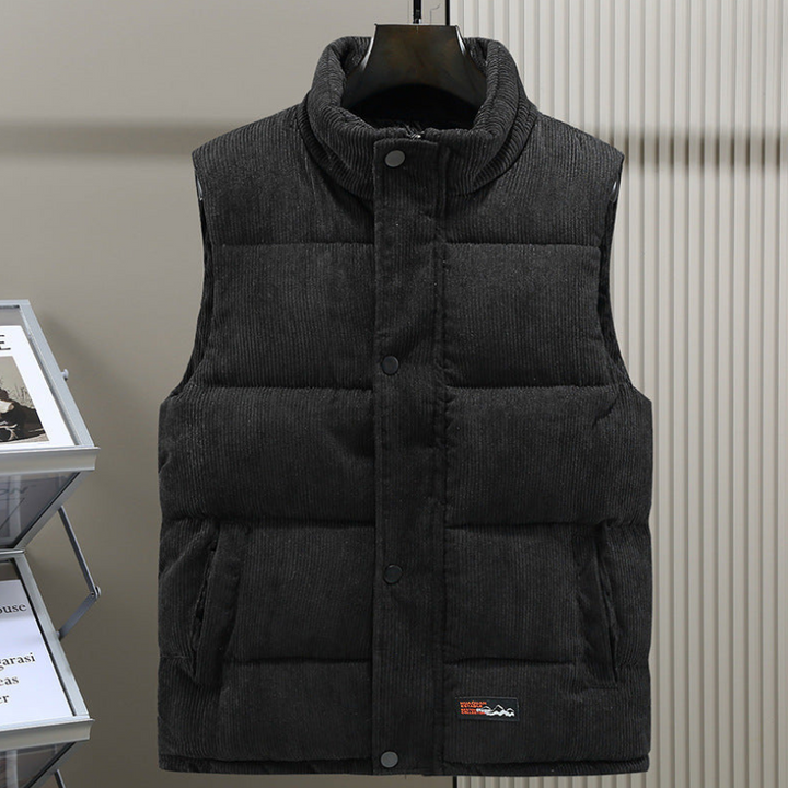 Comfortable sleeveless jacket for men, ideal for autumn days with lightweight insulation and modern casual style.