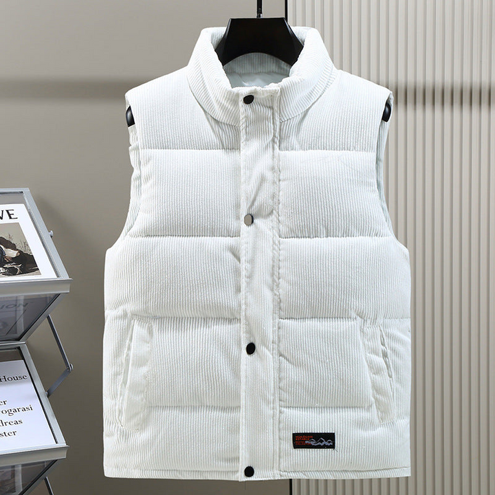 Comfortable sleeveless jacket for men, ideal for autumn days with lightweight insulation and modern casual style.