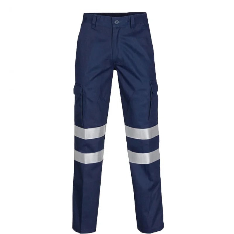 Durable safety work pants for men with reinforced stitching and multiple pockets, designed for comfort and protection in tough work environments.







