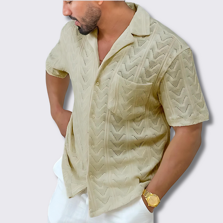 Elegant and breathable men's summer shirt, designed for lightweight comfort and sophisticated style.