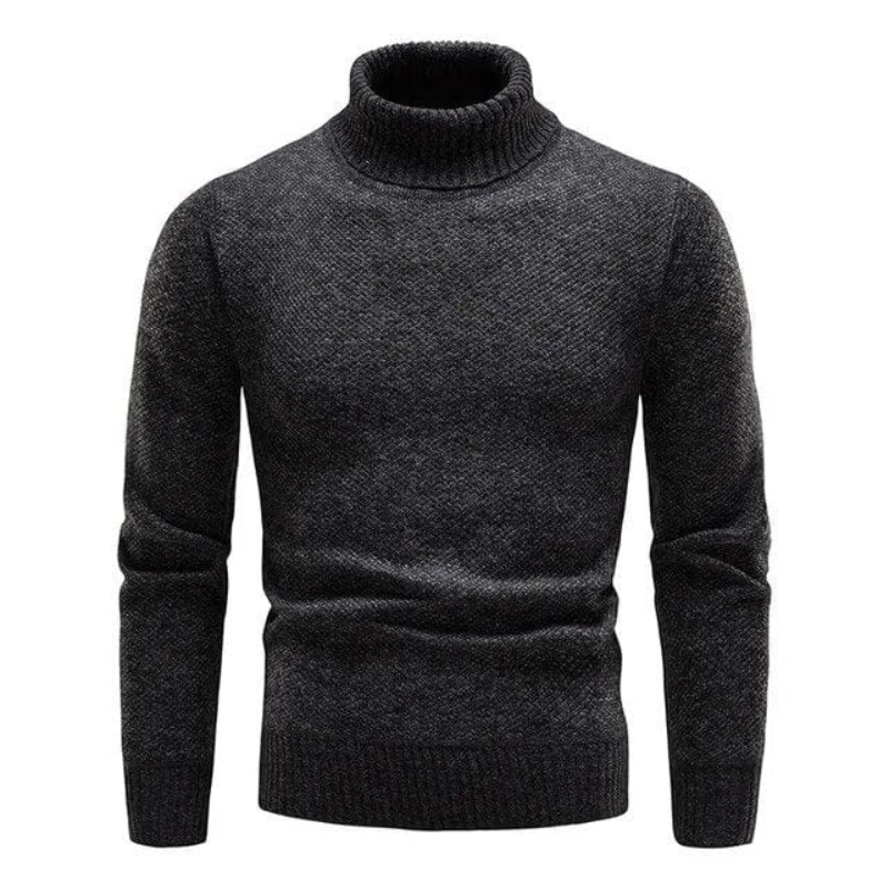 Elegant men’s turtleneck sweater with breathable knit and slim fit, perfect for Autumn outfits.