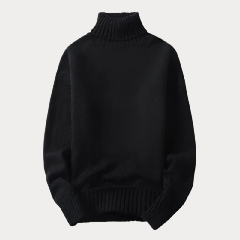 Elegant men's turtleneck sweater with soft fabric and stylish fit, perfect for effortless sophistication on autumn days.