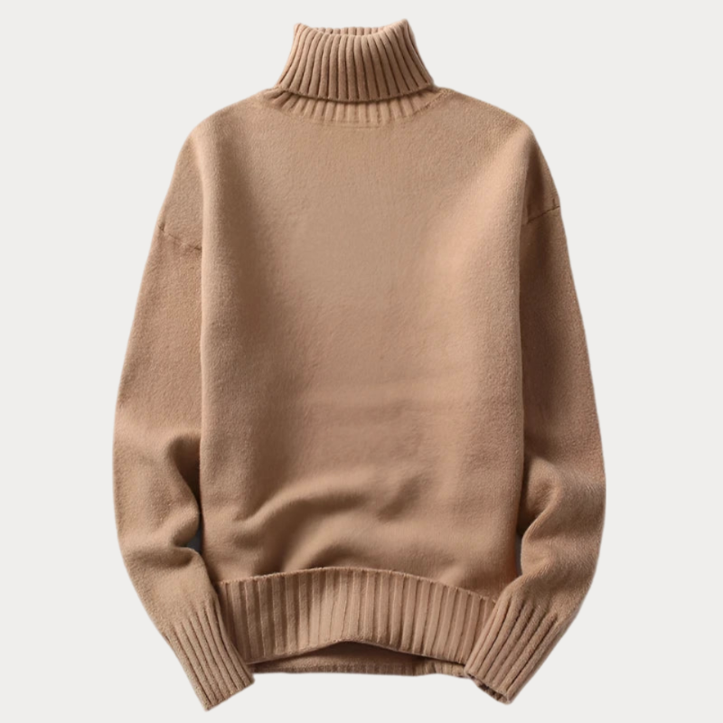 Elegant men's turtleneck sweater with soft fabric and stylish fit, perfect for effortless sophistication on autumn days.