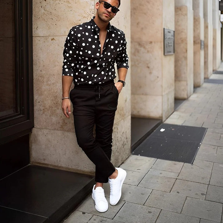 Lightweight polka summer shirt for men with breathable fabric, perfect for a stylish and comfortable summer look.