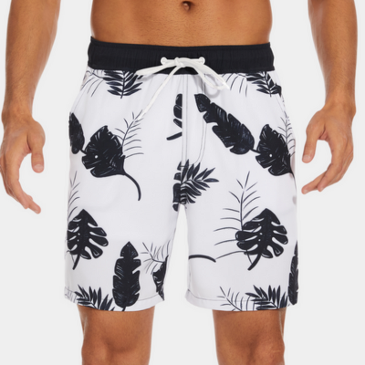 Men's casual swim shorts with quick-dry fabric and adjustable waistband, ideal for beach and pool days.