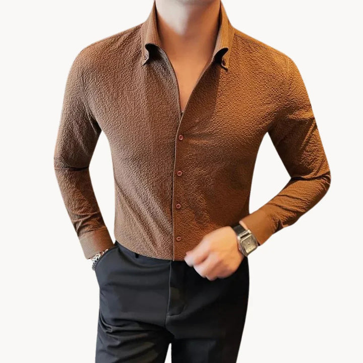 Men's classic long sleeves summer shirt with a breathable and lightweight design, perfect for warm-weather elegance.