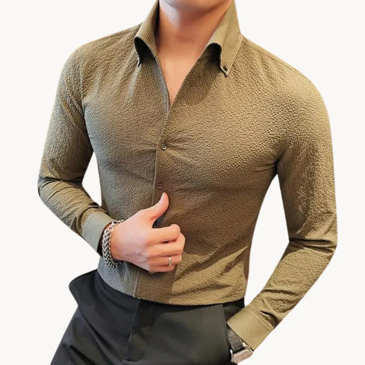 Men's classic long sleeves summer shirt with a breathable and lightweight design, perfect for warm-weather elegance.