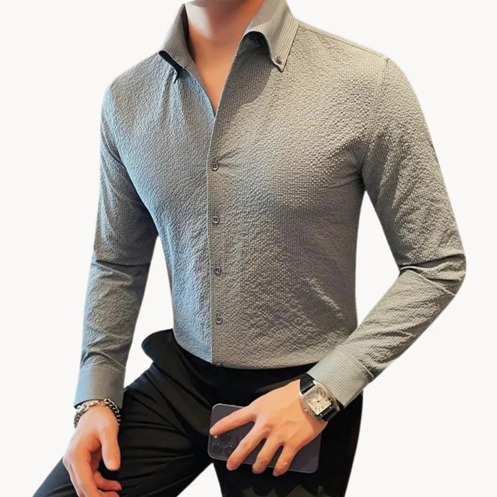 Men's classic long sleeves summer shirt with a breathable and lightweight design, perfect for warm-weather elegance.