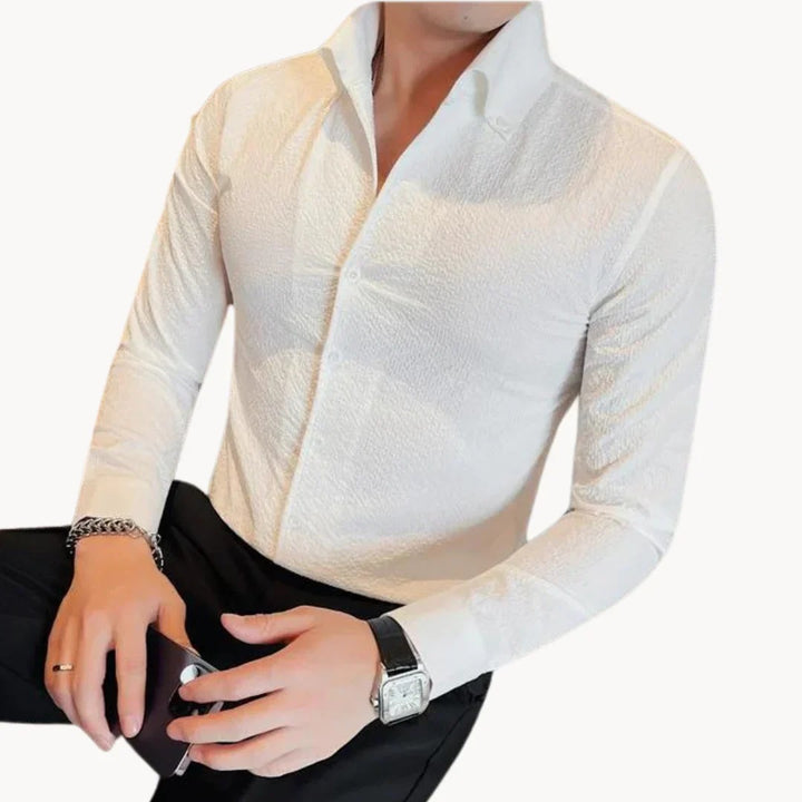 Men's classic long sleeves summer shirt with a breathable and lightweight design, perfect for warm-weather elegance.