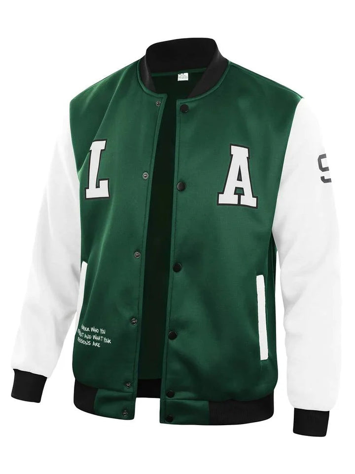 Men's classic varsity jacket with a timeless and sporty design, perfect for autumn days.







